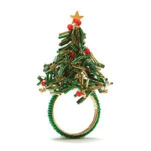  Beaded Christmas Tree Napkin Ring: Home & Kitchen