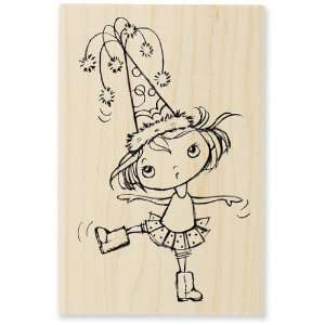  Party Hat Kiddo   Wood Mounted Rubber Stamp Arts, Crafts 
