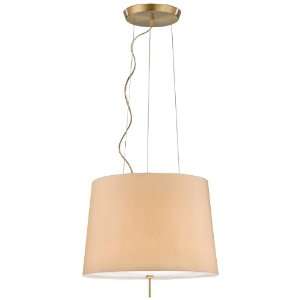   5145 AB KPRG Fabric Shaded Pendant, Antique Brass with Kupfer Shade