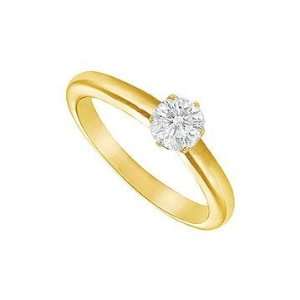  Diamond Solitaire Ring  18K Yellow Gold 0.33 CT Diamond 