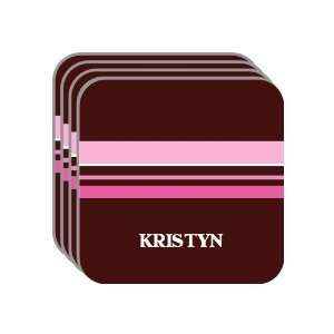 Personal Name Gift   KRISTYN Set of 4 Mini Mousepad Coasters (pink 