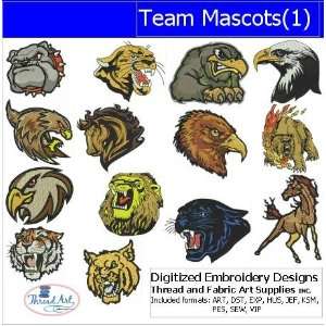  Digitized Embroidery Designs   Team Mascots(1): Arts 
