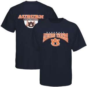  Auburn Tigers Half Baseball Graphic T Shirt   Navy Blue 