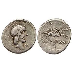  Roman Republic, L. Calpurnius Piso Frugi, 90 B.C.; Silver 