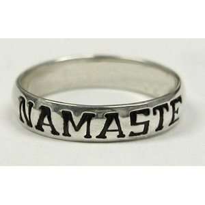 Namaste Band Ring in Sterling Silver For a Man or a Woman Size 11 Made 