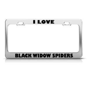  I Love Black Widow Spiders Spider License Plate Frame 