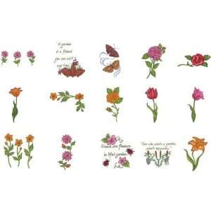   Embroidery Machine Designs CD JUMBO FLOWER GARDEN: Kitchen & Dining