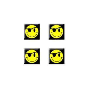  Pirate Patch Smile Smiley Face   Set of 4 Badge Stickers 