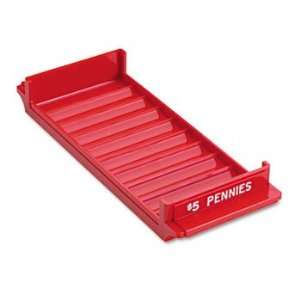   Porta Count System Rolled Coin Plastic Storage Tray, Red: Electronics
