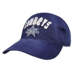  Dallas Cowboys 50th Anniversary Washed Logo Cap: Sports 