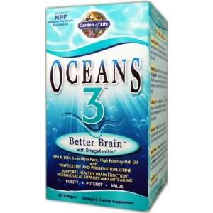  Garden of Life Oceans 3 Better Brain 90 Softgels Health 