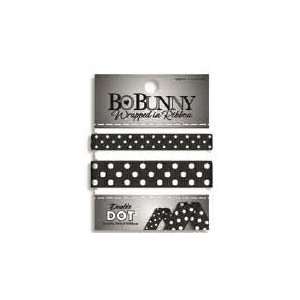 Bo Bunny Double Dot Double Sided Grosgrain Wrapped In Ribbon, Licorice