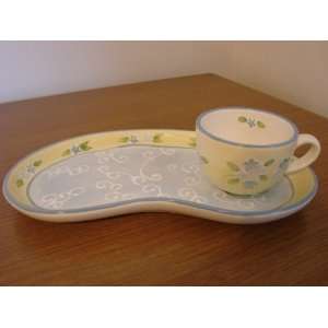   and Bean Shaped Plate Set by Mesa Yellow Blue White: Everything Else