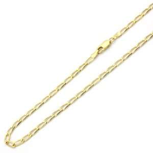   Yellow Gold 3mm Open Link Chain Necklace 16 W/ Lobster Claw: Jewelry