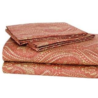  King Bed In Bag Rich Red Paisley Comforter Sheets Shams Bedskirt 