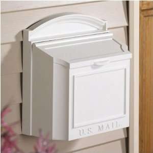  Wall Mounted Locking Mailbox Color White Patio, Lawn 
