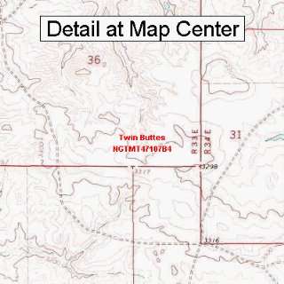   Topographic Quadrangle Map   Twin Buttes, Montana (Folded/Waterproof