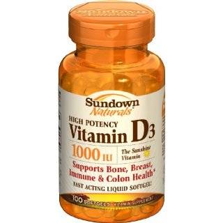 Sundown Naturals Vitamin D, Super Potency D3, 2000 IU, Liquid Softgels 