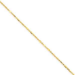   1mm, 14 Karat Yellow Gold, Diamond Cut Bead Chain   24 inch: Jewelry