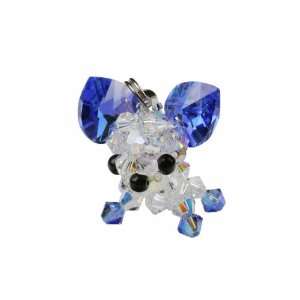   Crystal Cell Phone Charm Chihuahua Big Ear Blue 