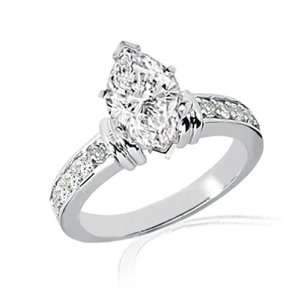 1.30 Ct Marquise Cut Diamond Engagement Ring Pave Setting 