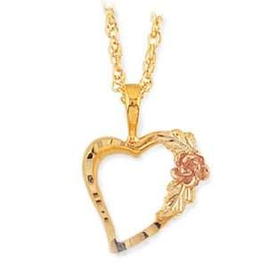  Black Hills Gold Necklace  Rose Heart Necklace: Jewelry