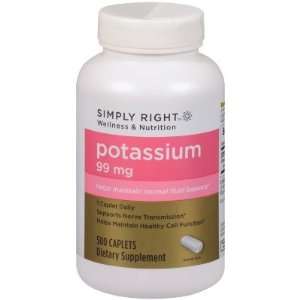  Simply Right Potassium Dietary Supplement   500 ct 