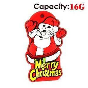  Lovely Cartoon Santa Claus Shape Design 16GB Rubber USB 