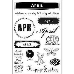  April Theme Clear Rubber Stamp Set   CL051: Home & Kitchen