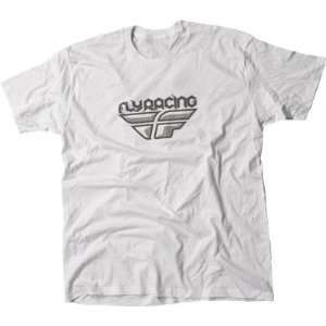 Fly Racing F Wing T Shirt   2X Large/White Automotive