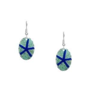    Earring Oval Charm Blue Starfish on Sand: Artsmith Inc: Jewelry