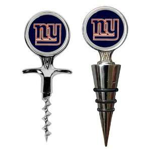 New York Giants NFL Cork Screw and Wine Bottle Topper Set  