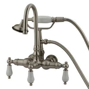 Kingston Brass CC11T8 Vintage Leg Tub Faucet with Hand shower, Satin 