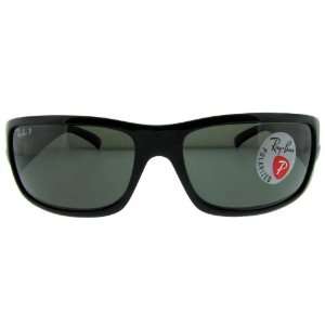  Ray Ban RB4057 Glossy Black/Polarized Grey 61mm Sunglasses 