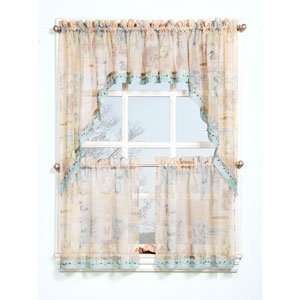  Seascape Tier Curtain, 1 Pair (56 Inches Wide by 36 Inches 