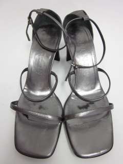ANNE KLEIN Silver Open Toe Ankle Strap Pumps Heels Sz 8  