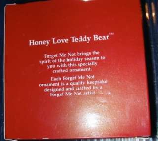 Honey Love Teddy Bear   1990 Ornament   Forget Me Not  