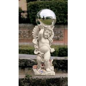  Cherub Baby Angel Orb Garden Statue Sculpture Figurine 