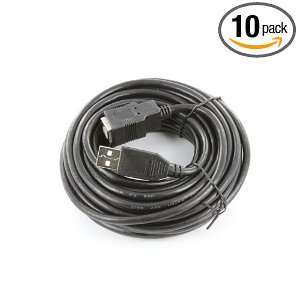  25 Foot USB 2.0 Type A Male  Type B Female   Black Adapter 