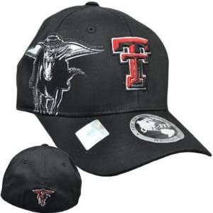  NCAA Texas Tech Red Raiders Hat Cap Flex Fit Stretch Size 