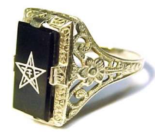 Order of the Eastern Star ~ 14K Solid Gold Ring Sz 3.75  