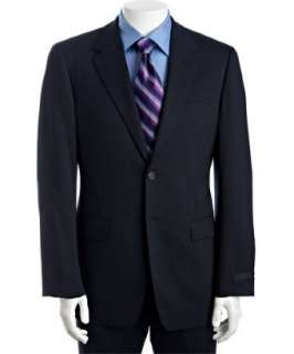 style #305469501 navy pinstripe stretch wool 2 button suit with flat 