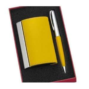 Yellow Card Case & Matching Yellow Laquered Lower Barrel Twist Action 