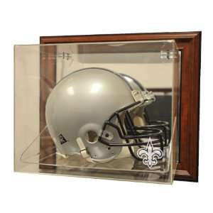 New Orleans Saints Helmet Case Up Display, Brown   Acrylic Full Size 