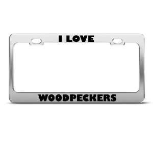 Love Woodpeckers Woodpecker Animal license plate frame Stainless