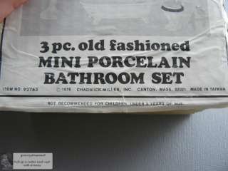 Vintage Porcelain Doll bathroom Set Estate find in box  