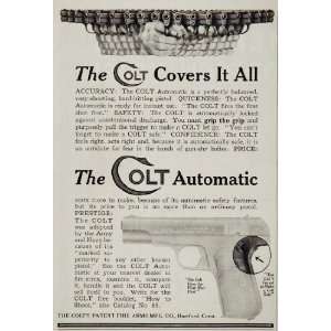  1915 The Colt Covers It All Automatic Gun Fire Arms Ad 