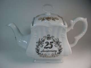 25th Anniversary Teapot Gift   Porcelain Tea Pot  