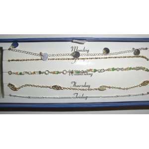  Avon Days of the Week Anklets & Chain Link Signature Box 