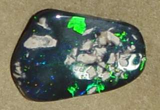 Multicolored Black Opal Fossil Australian Lightning Gem  